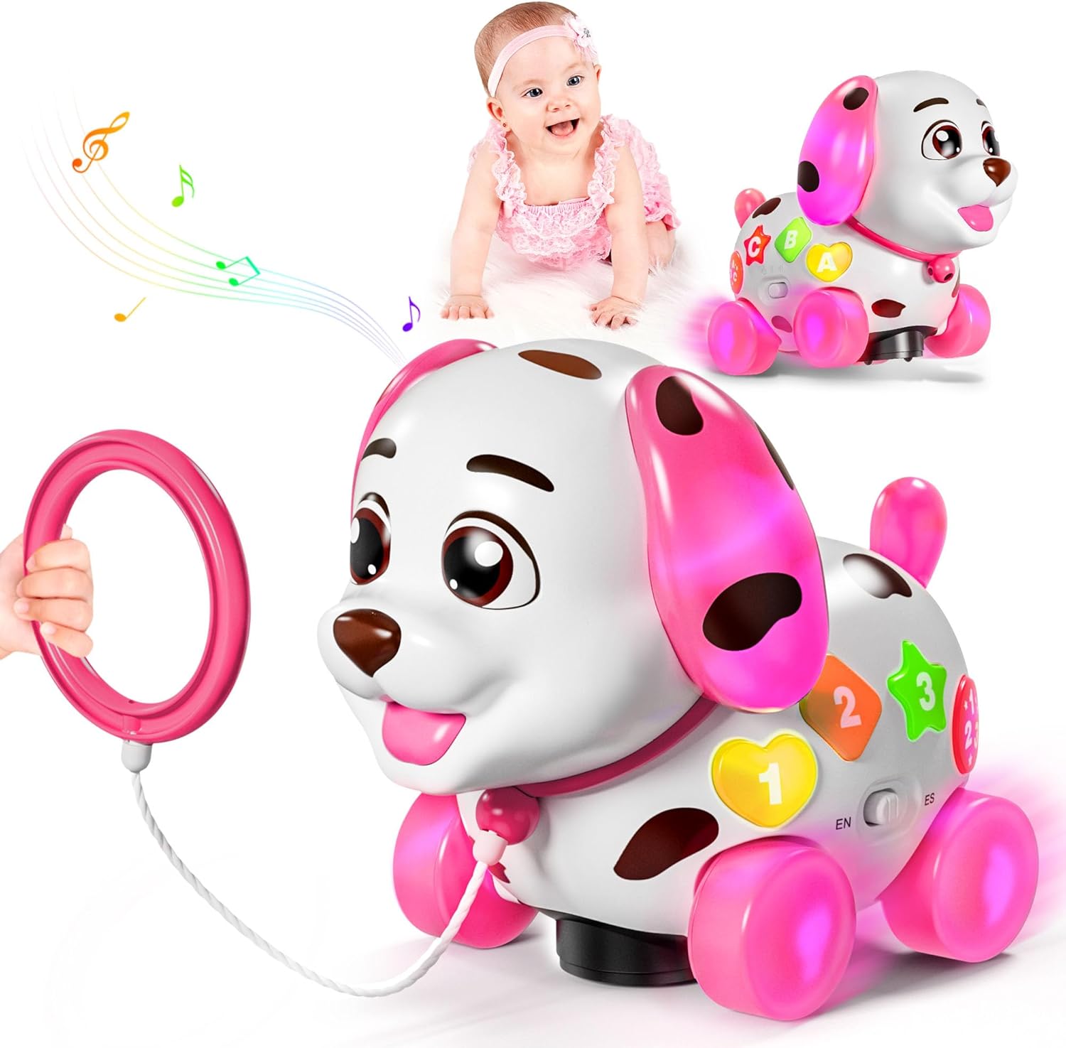 Musical Toys for 1 Year Old Boy Gifts, Baby Toys 6-12-18 Months, Learning Puppy Toy for 1 Year Old Boy Gifts, Bilingual Educational with Music Light, 1st Birthday Gift for Boy Girl, Toddlers